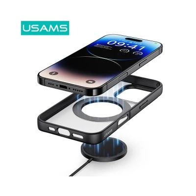 USAMS θήκη GZ US-BH895 για iPhone 16 Plus, διάφανη/μαύρη