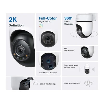 TP-LINK smart κάμερα Tapo C510W, 2K, PTZ, Wi-Fi, IP65, Ver. 1.0 TP-LINK smart κάμερα Tapo C510W, 2K, PTZ, Wi-Fi, IP65, Ver. 1.0