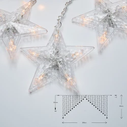 Κουρτίνα LED 236x 5mm με αστέρια, θερμό λευκό, IP44, 175x300cm, 31V