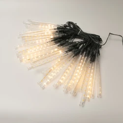 Snowdrop κουρτίνα LED 400 φώτα θερμό λευκό, IP44, πράσινο καλώδιο PVC, 10 m + 5 m προέκταση (7V)