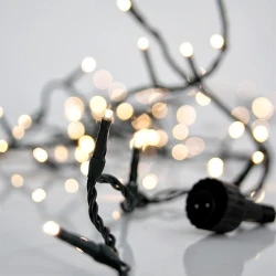 Πυκνή σειρά 800 LED 3mm με μετασχηματιστή 31V, πράσινο καλώδιο PVC, απαλό λευκό, 16,18 m, IP44 (600-19302)