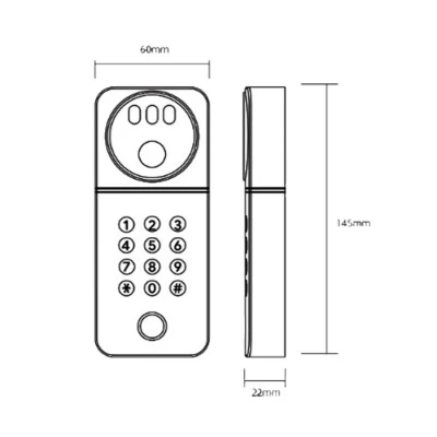 LILIWISE AC01B-CF έξυπνη κλειδαριά με TTLock, WiFi/Bluetooth, αναγνώριση προσώπου, δαχτυλικό αποτύπωμα, PIN, RFID & μηχανικό κλειδί