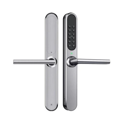 LILIWISE S35A-S ασημί ultra slim κλειδαριά πόρτας Bluetooth με πληκτρολόγιο, κάρτα M1 και TTLock app