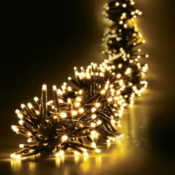 1608 LED λαμπάκια σε πυκνή σειρά 7,2W 4m με σούπερ θερμό λευκό φως & μαύρο καλώδιο IP44