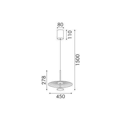 LOFTY κρεμαστό φωτιστικό LED SMD 8W 2700K 560 lm IP20 αλουμινίου αμμώδες χρυσό Φ300x1500 mm
