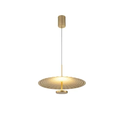LOFTY κρεμαστό φωτιστικό οροφής LED SMD 12W 2700K 840 lm IP20 αλουμινίου αμμώδες χρυσό Φ450x1500 mm (BD379A450PGD)