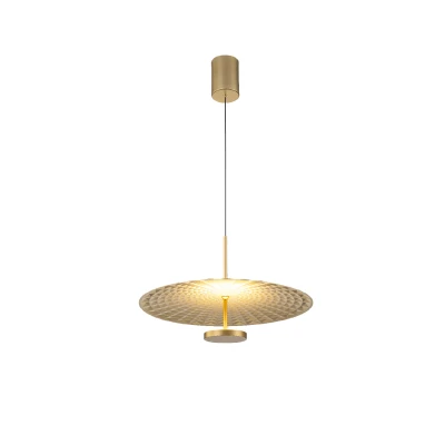 LOFTY κρεμαστό φωτιστικό οροφής LED SMD 12W 2700K 840 lm IP20 αλουμινίου αμμώδες χρυσό Φ450x1500 mm (BD379A450PGD)