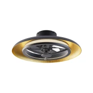 Διακοσμητικός ανεμιστήρας οροφής με LED dimmable μαύρο/χρυσό 40W 4300 lm, 8 πτερύγια, DC μοτέρ 15W, τηλεχειριστήριο, χρονοδιακόπτης Φ550mm (FAN3231168)