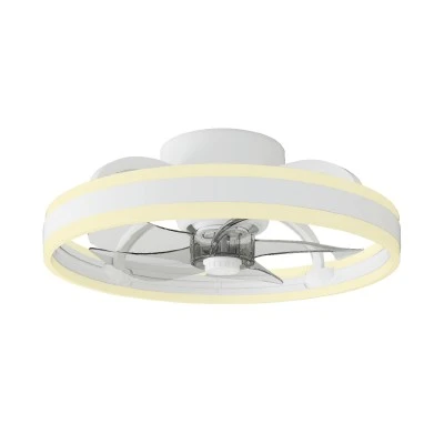 Ανεμιστήρας οροφής λευκός με LED 30W 3100 lm, 5 πτερύγια και τηλεχειριστήριο, DC μοτέρ 15W, 500 mm (FAN32314510)