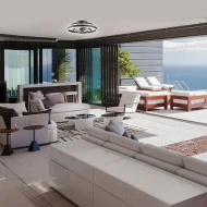 Ανεμιστήρας οροφής με φωτισμό LED 30W 3100lm, DC μοτέρ 15W, 5 πτερύγια, μαύρος με διάφανα πτερύγια, με τηλεχειριστήριο και χρονοδιακόπτη Φ500mm (FAN3231458)