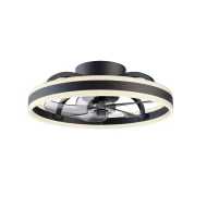 Ανεμιστήρας οροφής με φωτισμό LED 30W 3100lm, DC μοτέρ 15W, 5 πτερύγια, μαύρος με διάφανα πτερύγια, με τηλεχειριστήριο και χρονοδιακόπτη Φ500mm (FAN3231458)