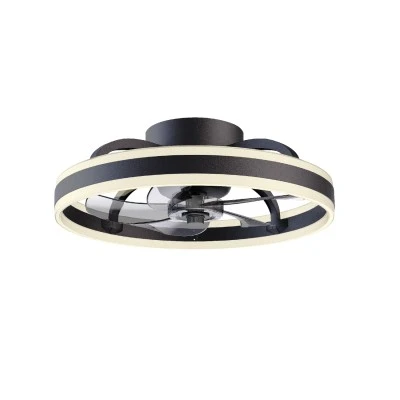 Ανεμιστήρας οροφής με φωτισμό LED 30W 3100lm, DC μοτέρ 15W, 5 πτερύγια, μαύρος με διάφανα πτερύγια, με τηλεχειριστήριο και χρονοδιακόπτη Φ500mm (FAN3231458)