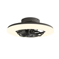 Ανεμιστήρας οροφής μαύρος με 8 πτερύγια PC, LED 50W 5460 lm, DC μοτέρ 15W, dimmable, τηλεχειριστήριο & χρονοδιακόπτης, Ø560 mm (FAN3231618)