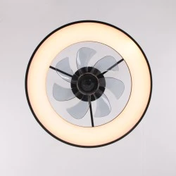 Ανεμιστήρας οροφής FAN6697BK μαύρος με LED 34W 3332lm, τηλεχειριστήριο & χρονοδιακόπτη, Ø30cm