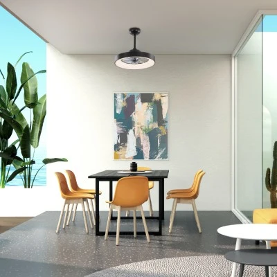 Ανεμιστήρας οροφής FAN6697BK μαύρος με LED 34W 3332lm, τηλεχειριστήριο & χρονοδιακόπτη, Ø30cm