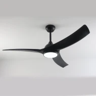 Ανεμιστήρας οροφής μαύρος με LED 24W 2400lm, 3 πτερύγια ABS, τηλεχειριστήριο & χρονοδιακόπτη, DC μοτέρ 45W, Ø1320mm (FANGS419B)