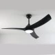 Ανεμιστήρας οροφής μαύρος με LED 24W 2400lm, 3 πτερύγια ABS, τηλεχειριστήριο & χρονοδιακόπτη, DC μοτέρ 45W, Ø1320mm (FANGS419B)