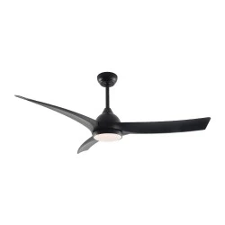 Ανεμιστήρας οροφής μαύρος με LED 24W 2400lm, 3 πτερύγια ABS, τηλεχειριστήριο & χρονοδιακόπτη, DC μοτέρ 45W, Ø1320mm (FANGS419B)