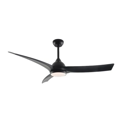 Ανεμιστήρας οροφής μαύρος με LED 24W 2400lm, 3 πτερύγια ABS, τηλεχειριστήριο & χρονοδιακόπτη, DC μοτέρ 45W, Ø1320mm (FANGS419B)