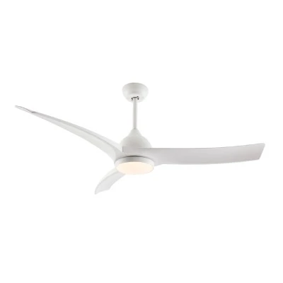 Ανεμιστήρας οροφής λευκός dimmable με LED 24W 2400lm, μοτέρ DC 45W, 1320mm, 3 πτερύγια ABS, τηλεχειριστήριο & χρονοδιακόπτη (FANGS419W)
