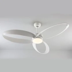 Ανεμιστήρας οροφής λευκός με LED 24W 2400 lm, 3 πτερύγια ABS, DC μοτέρ 45W, τηλεχειριστήριο & χρονοδιακόπτη, Ø1320 mm