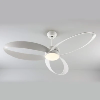 Ανεμιστήρας οροφής λευκός με LED 24W 2400 lm, 3 πτερύγια ABS, DC μοτέρ 45W, τηλεχειριστήριο & χρονοδιακόπτη, Ø1320 mm