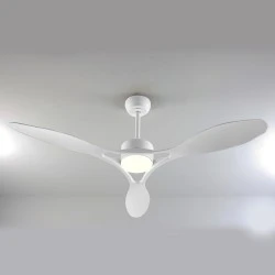 Ανεμιστήρας οροφής λευκός 1320mm με LED 24W 2400lm, 3 πτερύγια ABS, τηλεχειριστήριο και χρονοδιακόπτη (FANGS424W)