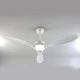Ανεμιστήρας οροφής λευκός 1320mm με LED 24W 2400lm, 3 πτερύγια ABS, τηλεχειριστήριο και χρονοδιακόπτη (FANGS424W)
