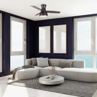Ανεμιστήρας οροφής FANRX44041B μαύρος ματ Φ1120mm με LED 22W 2680lm CCT, τηλεχειριστήριο και χρονοδιακόπτη