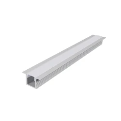 Προφίλ αλουμινίου χωνευτό 2000mm λευκό με opal PC κάλυμμα για ταινίες LED
