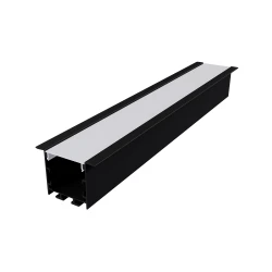 Προφίλ αλουμινίου VYLO P211U μαύρο με opal PC κάλυμμα χωνευτής εγκατάστασης 3m