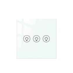 Smart Wi-Fi ντιμαριζόμενος διακόπτης αφής 3 κυκλωμάτων φωτισμού λευκός Tuya Smart Life 100-240V Smart Wi-Fi ντιμαριζόμενος διακόπτης αφής 3 κυκλωμάτων φωτισμού λευκός Tuya Smart Life 100-240V