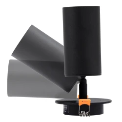 Χωνευτό κινούμενο φωτιστικό Downlight σποτ LEO με ντουί 1 x GU10 AC 220-240V IP20 μαύρο ματ 9x9x17cm κοπή 7x7cm
