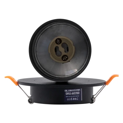 Χωνευτό κινούμενο φωτιστικό Downlight σποτ LEO με ντουί 1 x GU10 AC 220-240V IP20 μαύρο ματ 9x9x17cm κοπή 7x7cm