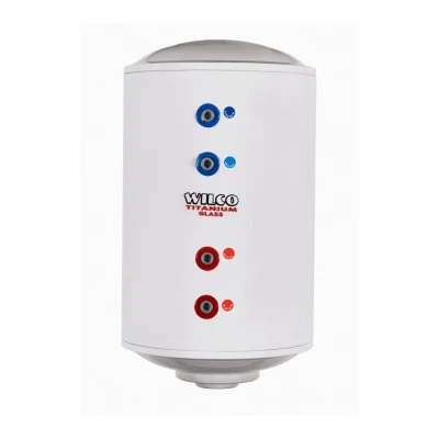 Ηλεκτρομπόιλερ διπλής ενέργειας WILCO Titanium Glass 120L 4000W με εναλλάκτη για λέβητα πετρελαίου ή αερίου