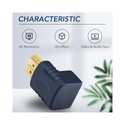 Αντάπτορας CABLETIME HDMI αρσενικό σε θηλυκό AV599 γωνιακός 4K μπλε