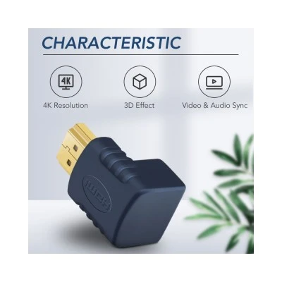 Αντάπτορας CABLETIME HDMI αρσενικό σε θηλυκό AV599 γωνιακός 4K μπλε