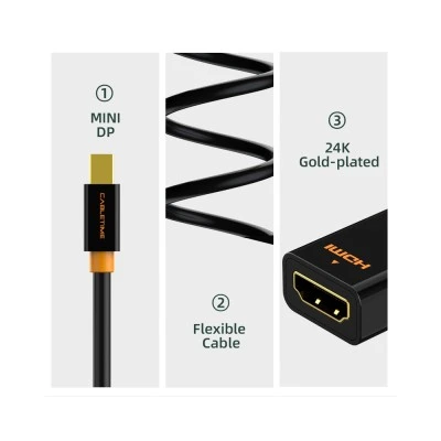 Αντάπτορας CABLETIME mini DisplayPort σε HDMI CT-AV589-02G4K, 4K/30Hz, μαύρος Αντάπτορας CABLETIME mini DisplayPort σε HDMI CT-AV589-02G4K, 4K/30Hz, μαύρος