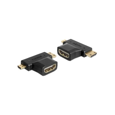 Αντάπτορας DELOCK HDMI σε HDMI mini & micro 65446, gold plated, μαύρος Αντάπτορας DELOCK HDMI σε HDMI mini & micro 65446, gold plated, μαύρος