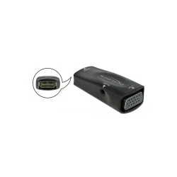 Αντάπτορας DELOCK HDMI σε VGA 66560, με audio, 1080p/60Hz, μαύρος