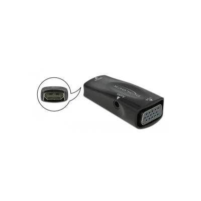 Αντάπτορας DELOCK HDMI σε VGA 66560, με audio, 1080p/60Hz, μαύρος