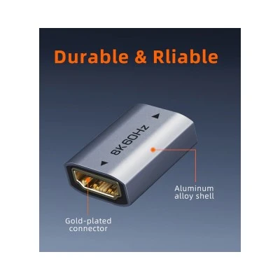 Αντάπτορας CABLETIME HDMI CT-HEF8K-AG, 8K/60Hz, 4K/120Hz, 48 Gbps, γκρι