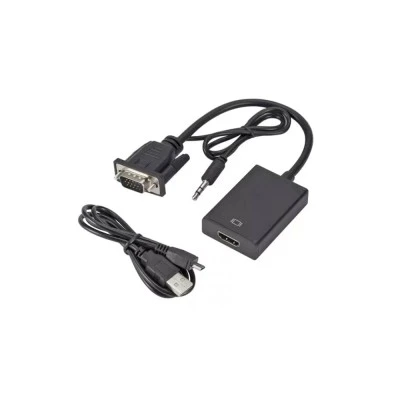 Αντάπτορας VGA & 3.5mm σε HDMI PTH-078, μαύρος Αντάπτορας VGA & 3.5mm σε HDMI PTH-078, μαύρος