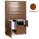 Πολυκουζίνα mini kitchen 125cm με φουρνάκι χωρίς ψυγείο απόχρωση κερασιά για ξενώνες γραφεία& studio