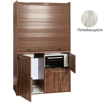 Πολυκουζίνα mini kitchen 125cm με φουρνάκι χωρίς ψυγείο απόχρωση πεπαλαιωμένου για ξενώνες & γραφεία