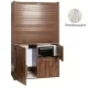 Πολυκουζίνα mini kitchen 125cm με φουρνάκι χωρίς ψυγείο απόχρωση πεπαλαιωμένου για ξενώνες & γραφεία