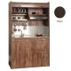 Πολυκουζίνα mini kitchen 125cm με φουρνάκι χωρίς ψυγείο απόχρωση βέγγε για ξενώνες, γραφεία & studio