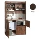 Πολυκουζίνα mini kitchen 125cm με φουρνάκι χωρίς ψυγείο απόχρωση βέγγε για ξενώνες, γραφεία & studio