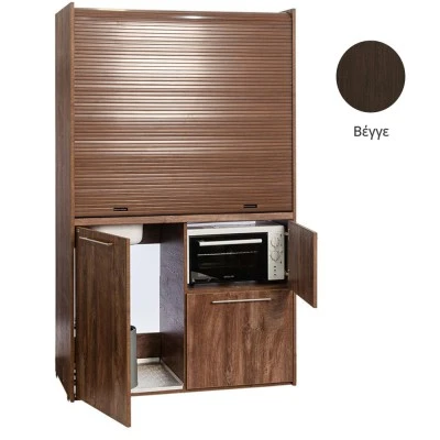 Πολυκουζίνα mini kitchen 125cm με φουρνάκι χωρίς ψυγείο απόχρωση βέγγε για ξενώνες, γραφεία & studio