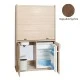 Πολυκουζίνα mini kitchen 125cm απόχρωση καρυδιάς με αριστερή γούρνα για ξενώνες, γραφεία & φοιτητικά studio